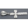 Sterling Silver Diamond-cut Nugget Cross Charm Pendant