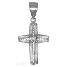 Sterling Silver Cross with Diamond-Cut Star Burst Charm Pendant
