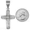 Sterling Silver Cross with Diamond-Cut Star Burst Charm Pendant