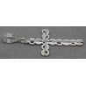Sterling Silver Diamond-cut Circles Cross Charm Pendant