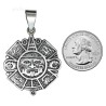 Sterling Silver Large Aztec Mexica Calendar Sun Stone Charm Pendant