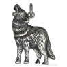 Sterling Silver Howling Wolf Animal Charm Pendant Antiqued