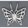 Sterling Silver Open Butterfly Charm Pendant 23mm wide