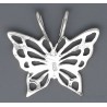 Sterling Silver Open Butterfly Charm Pendant 23mm wide