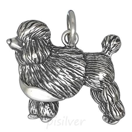 Sterling Silver Poodle Dog Animal Charm Pendant