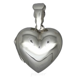 Sterling Silver High Polished 2-Picture Heart Locket Pendant