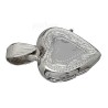 Sterling Silver High Polished Heart Locket Pendant With Etched Border