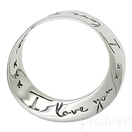 Sterling Silver I Love You More Eternity Infinity Circle Mobius Pendant