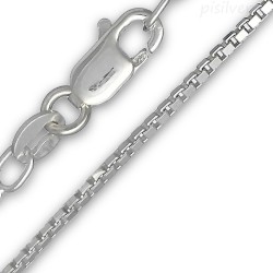 Sterling Silver 1.2mm Box Chain w/ Lobster Claw Clasp 16" - 30"
