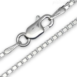 Sterling Silver 1.45mm Box Chain w/ Lobster Claw Clasp 16" - 30"