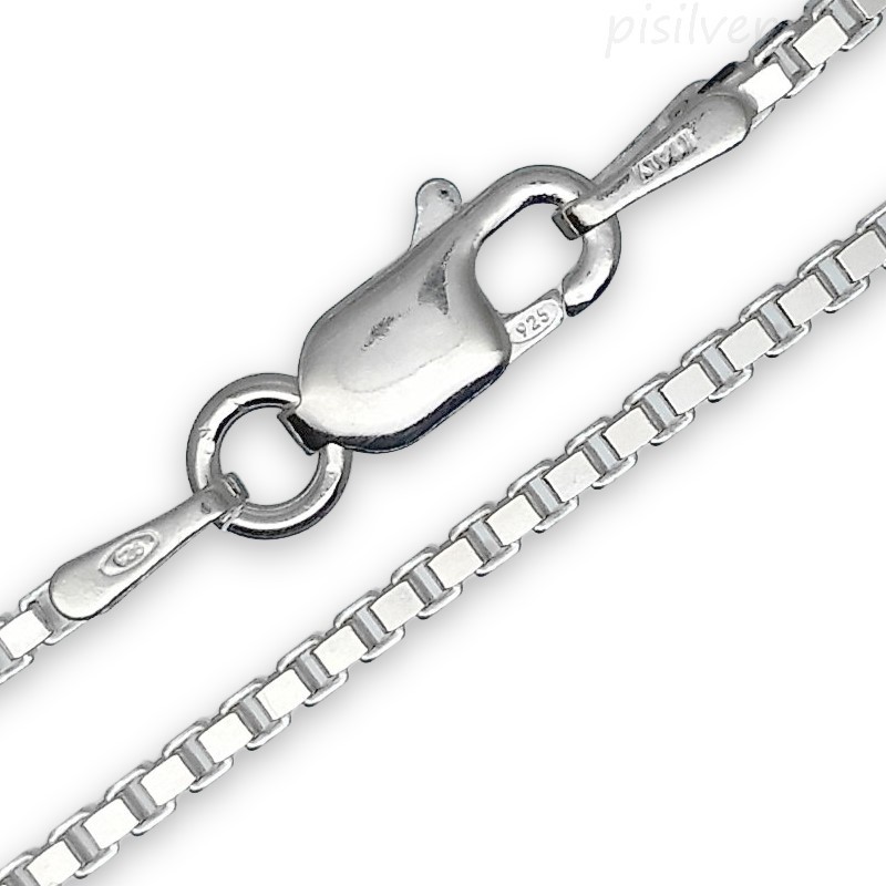Sterling Silver 1.45mm Box Chain w/ Lobster Claw Clasp 16" - 30"