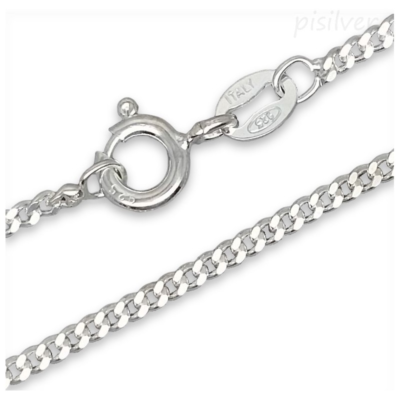 18" Sterling Silver 1.8mm Curb Cuban Link Chain Necklace