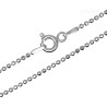 16" Sterling Silver 1.5mm Sparkly Faceted Round Ball Bead Chain Necklace