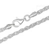16" Sterling Silver 3mm Diamond-cut Loose Rope Chain Necklace