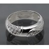 Sterling Silver 2 Half Drops Clusters of CZ Ring size 5