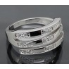 Sterling Silver Forked Furcated Triple Band CZ Ring size 6 7 8