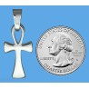 Sterling Silver Plain Ankh Ansate Cross Charm Pendant High Polish