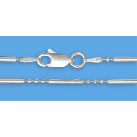 Sterling Silver 1.5mm Dot Dash Ball Bead Bar Bracelet / Anklet 7"-10"