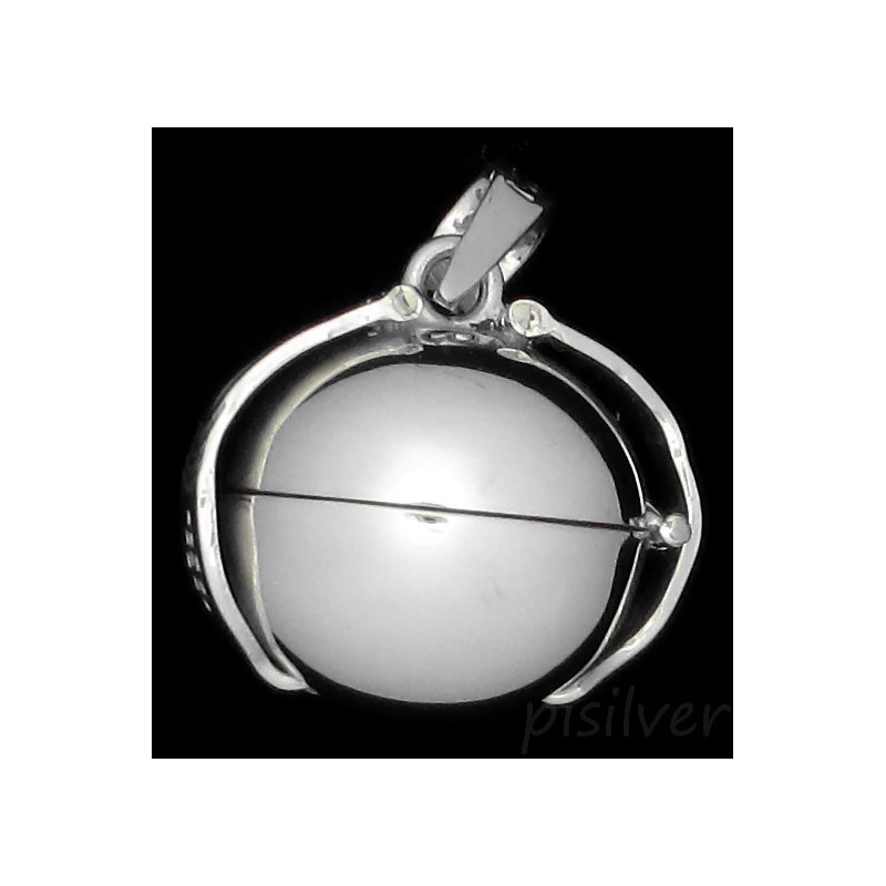 Sterling Silver 2-Picture Photo Ball Locket Pendant