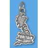 Sterling Silver Great Britain United Kingdom UK GB Country Map Charm Pendant