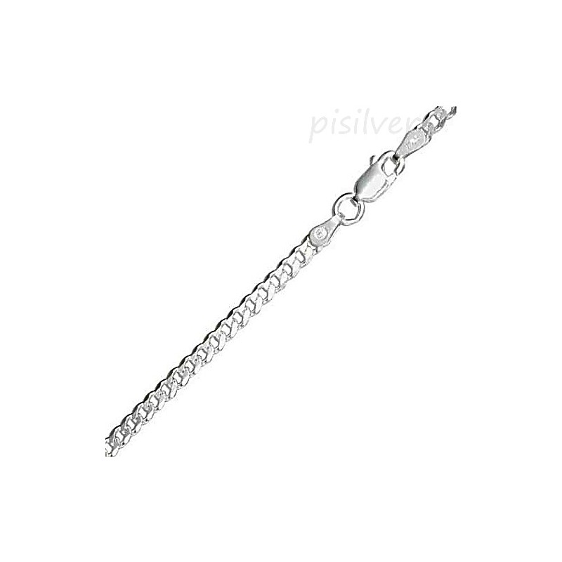 Sterling Silver 3mm Curb Cuban Link Chain Necklace 16" - 30"
