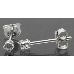 Sterling Silver 2mm Round Cut Clear White CZ Cubic Zirconia Stud Post Earrings