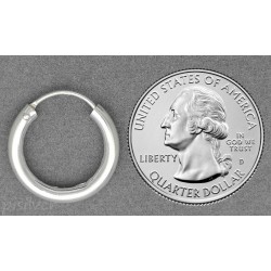 Sterling Silver 20mm Endless Hoop Earrings 3mm tubing (1 pair)
