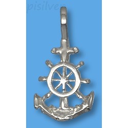 Sterling Silver Small Anchor Cross Charm Pendant