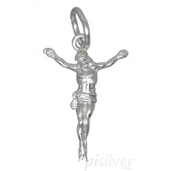 Sterling Silver Body Of Jesus Christ Crucifix Small Charm Pendant