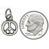 Sterling Silver Small Peace Sign Symbol Charm Pendant