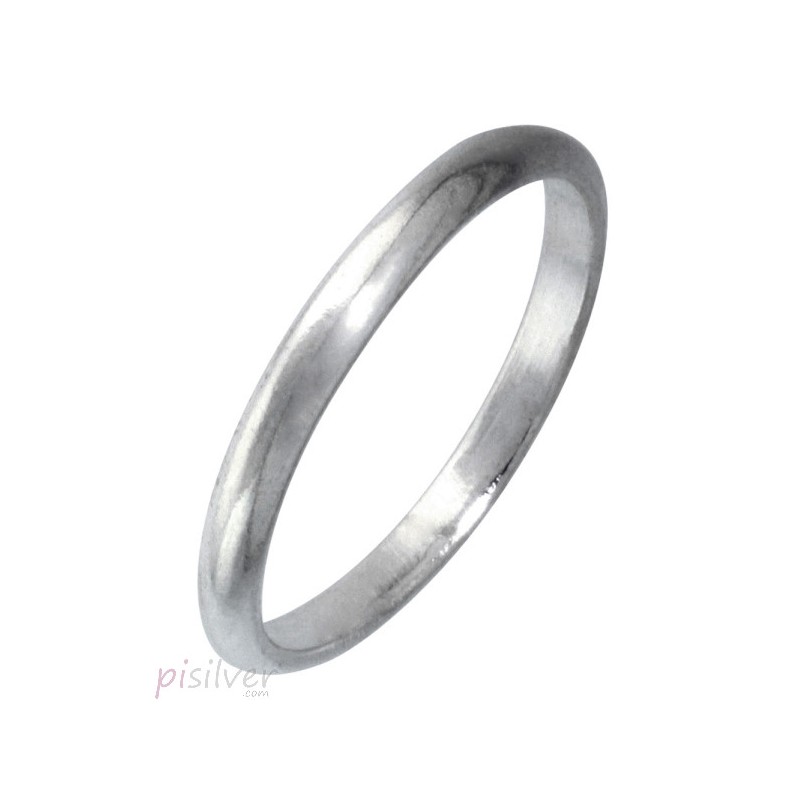 Sterling Silver 2mm Plain Wedding Band Ring sizes 0 - 13