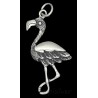 Sterling Silver Flamingo Bird Animal Charm Pendant Antiqued
