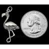 Sterling Silver Flamingo Bird Animal Charm Pendant Antiqued